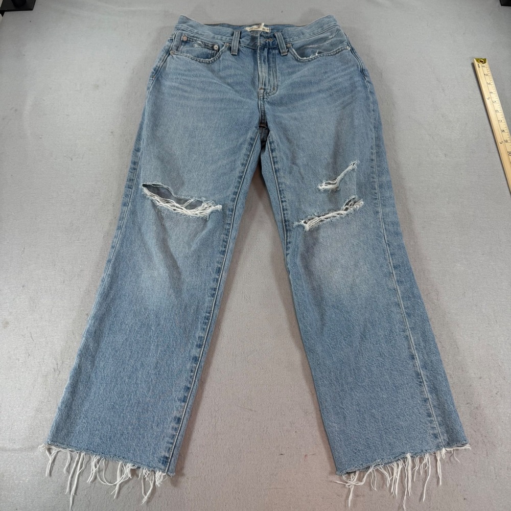 Madewell Perfect Vintage Straight Jeans Womens 26P Distressed‎